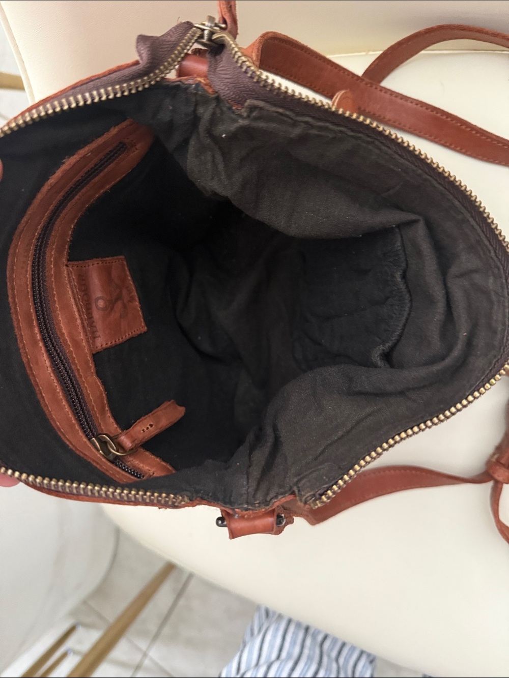 Harbour 2nd Hazel Leather Cognac Brown Crossbody Distressed Messenger Bag 227 - Picture 10 of 14